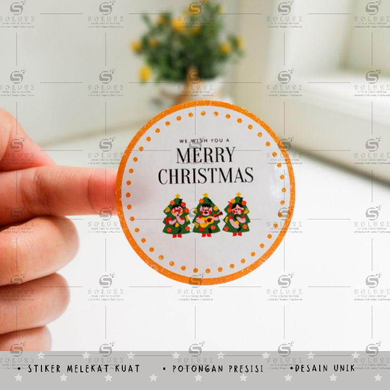 

Stiker Bulat Natal / stiker toples / stiker kue natal