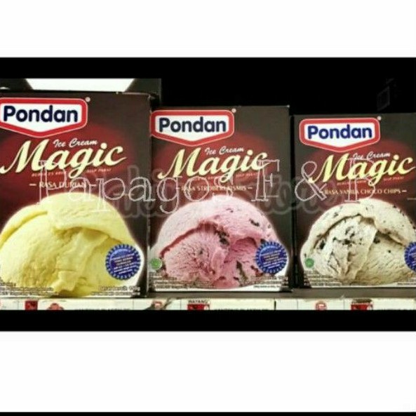 

Pondan Ice Cream Durian / Vanila Choco Chips / Strawberry Kismis