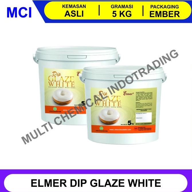 

ELMER DIP GLAZE 5 KG - TOPPING DONAT PISANG NUGGET - WHITE CHOCO ---NEW---