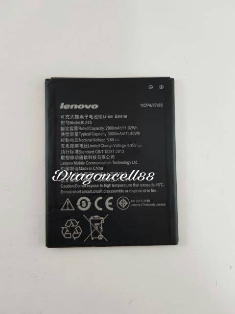 Baterai LENOVO BL243 -A7000-BL 243 Kualitas ORIGINAL 100%