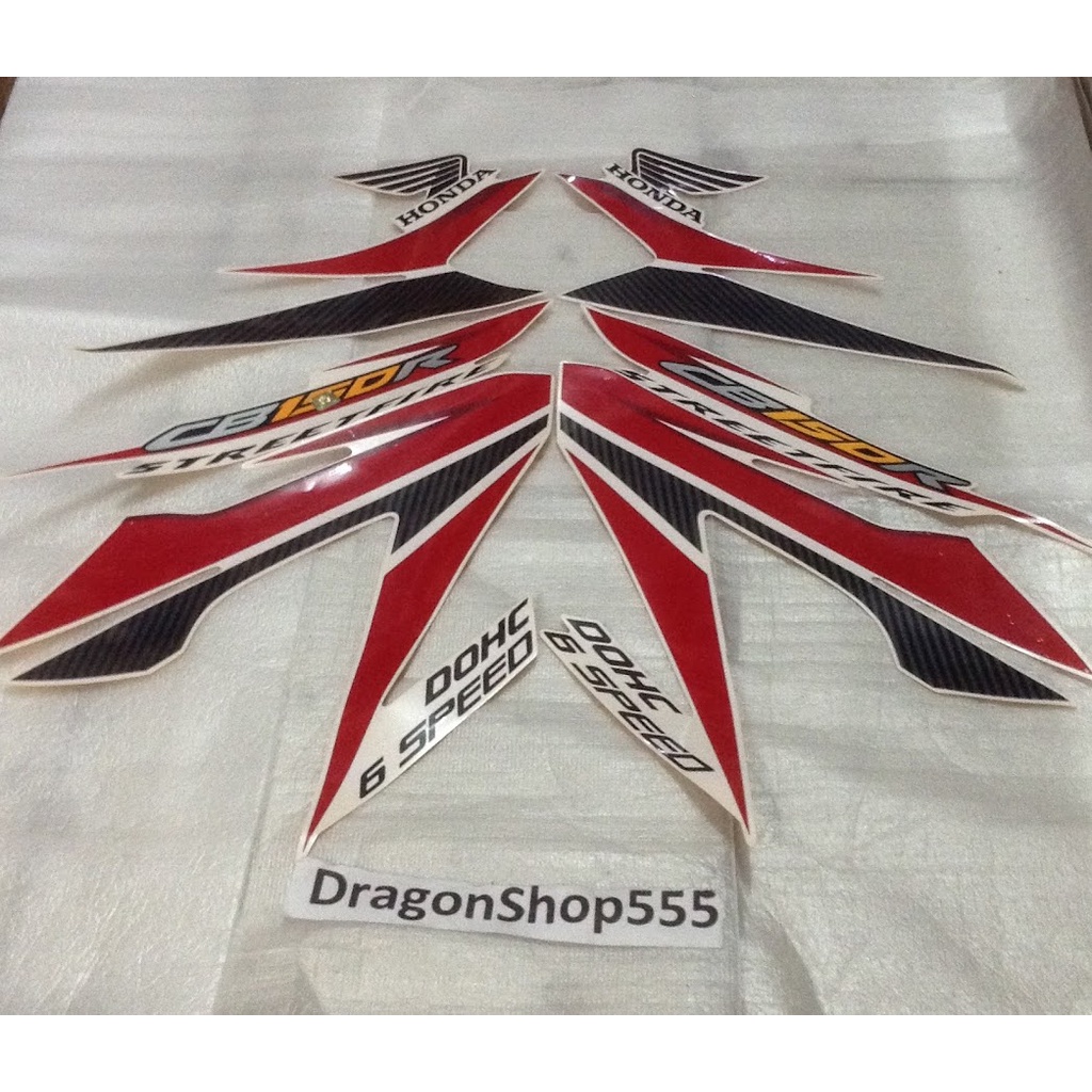 STRIPING STIKER BODY HONDA OLD CB150 R STREE FIRE 2014 MERAH PUTIH