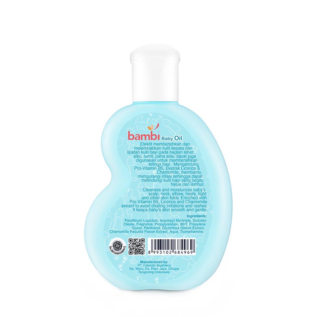 Bambi Baby Baby Oil with Licorice, Chamomile, &amp; Pro Vitamin B5 100ML