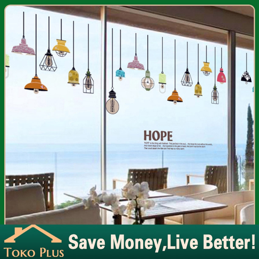 Wallpaper Lamp World Art Bahan PVC Stiker Dinding Kamar Ruang Tamu Dekorasi Dinding