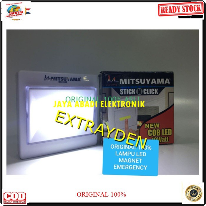 G213 MITSUYAMA LAMPU LED EMERGENCY RUMAH MAGNET DINDING WALL TEMBOK TEMPEL PUTOH COB 10 WAT MAGNETIK TERANG SAKLAR SINAR CAHAYA LAMP SENTUH PORTABLE ADA MAGNET UNTUK NEMPEL DI BESI