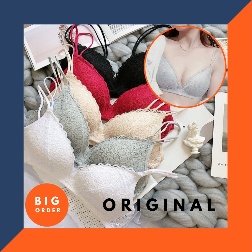 Bra BH Wanita Underware Cewek Bra Brukat Sexy Tanpa Kawat Bra premium BH13