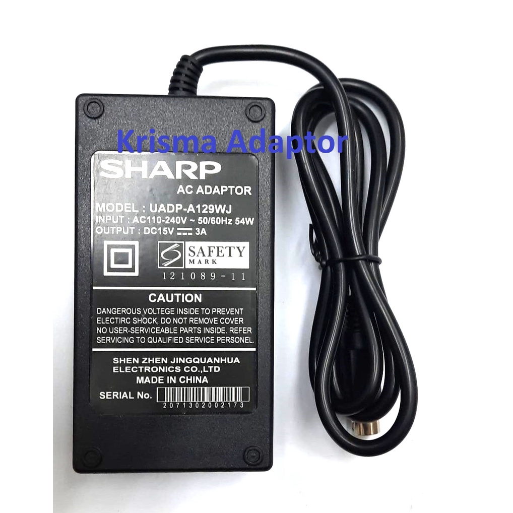 Adaptor Original TV LED Sharp Aquos UADP Series 15V 3A Bagus