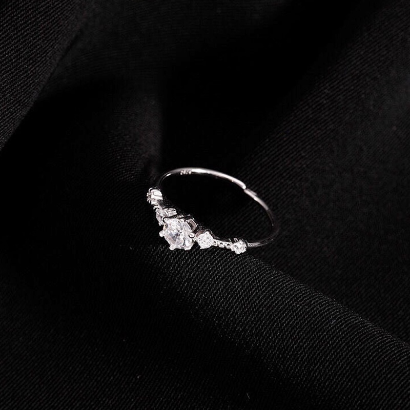 Cincin Korea Berlian Simple Adjustable Cincin Model Terbuka Desain Wanita Hadiah Aksesoris Fashion