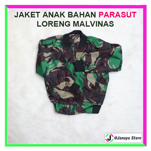 JAKET PARASUT LORENG ANAK UNISEX ANTI DINGIN BAHAN TEBAL