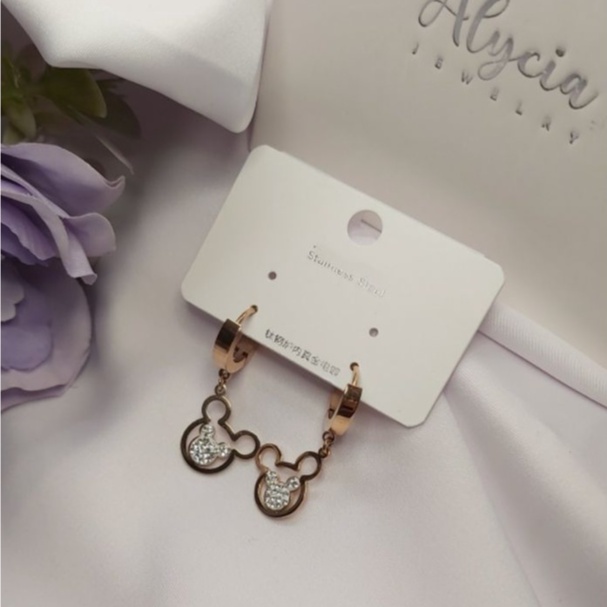 Anting jepit miki titanium anti karat gak gatal