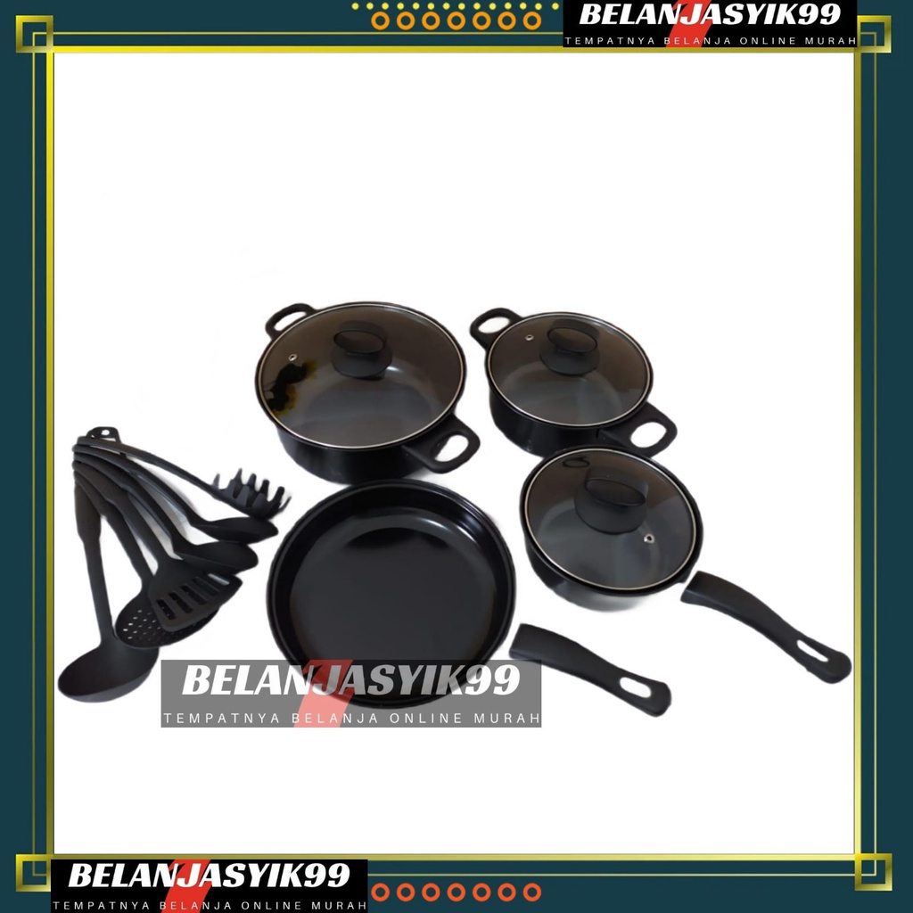 PANCI SET 13 PCS COOKWARE SET+ COOKWARE SET 13 PCS MARBLE TRI J