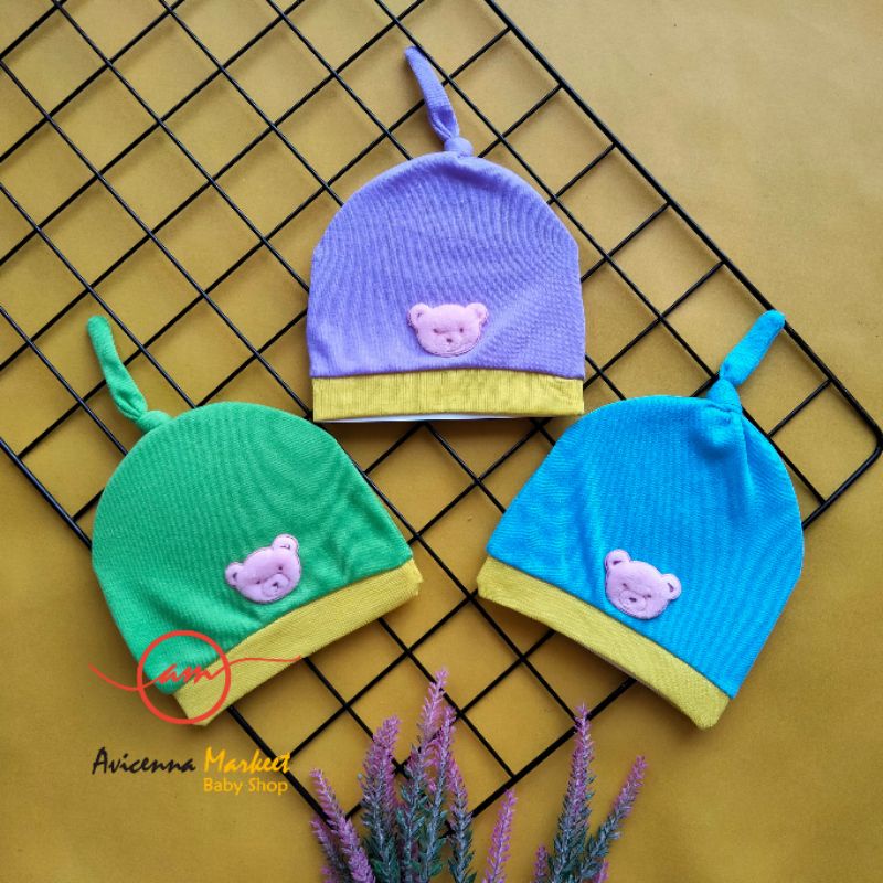 topi kupluk bayi newborn model tali