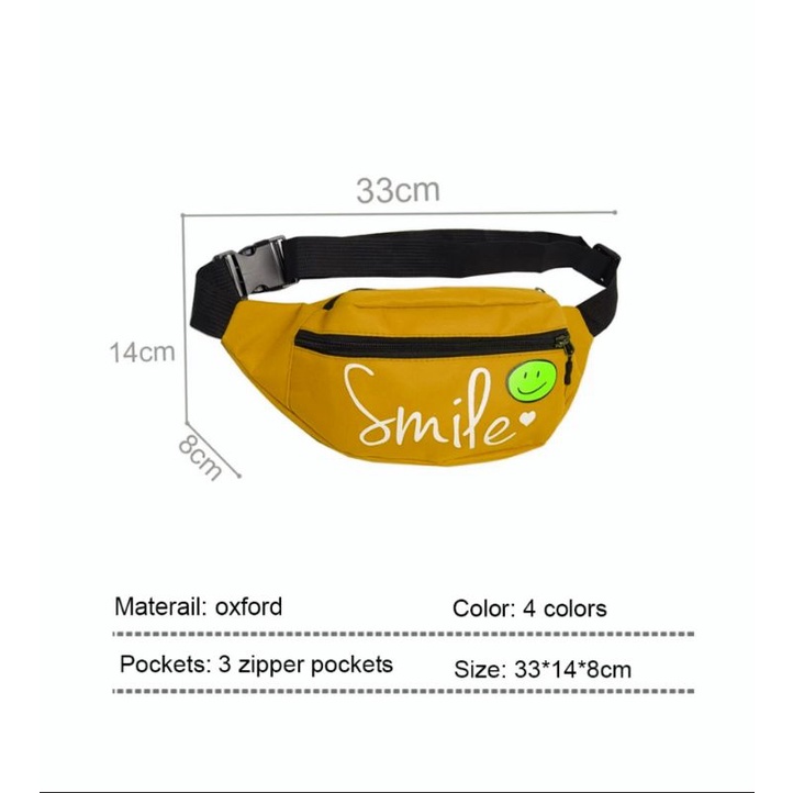 Fannypack Tas Pinggang Wanita Polister Warna solid