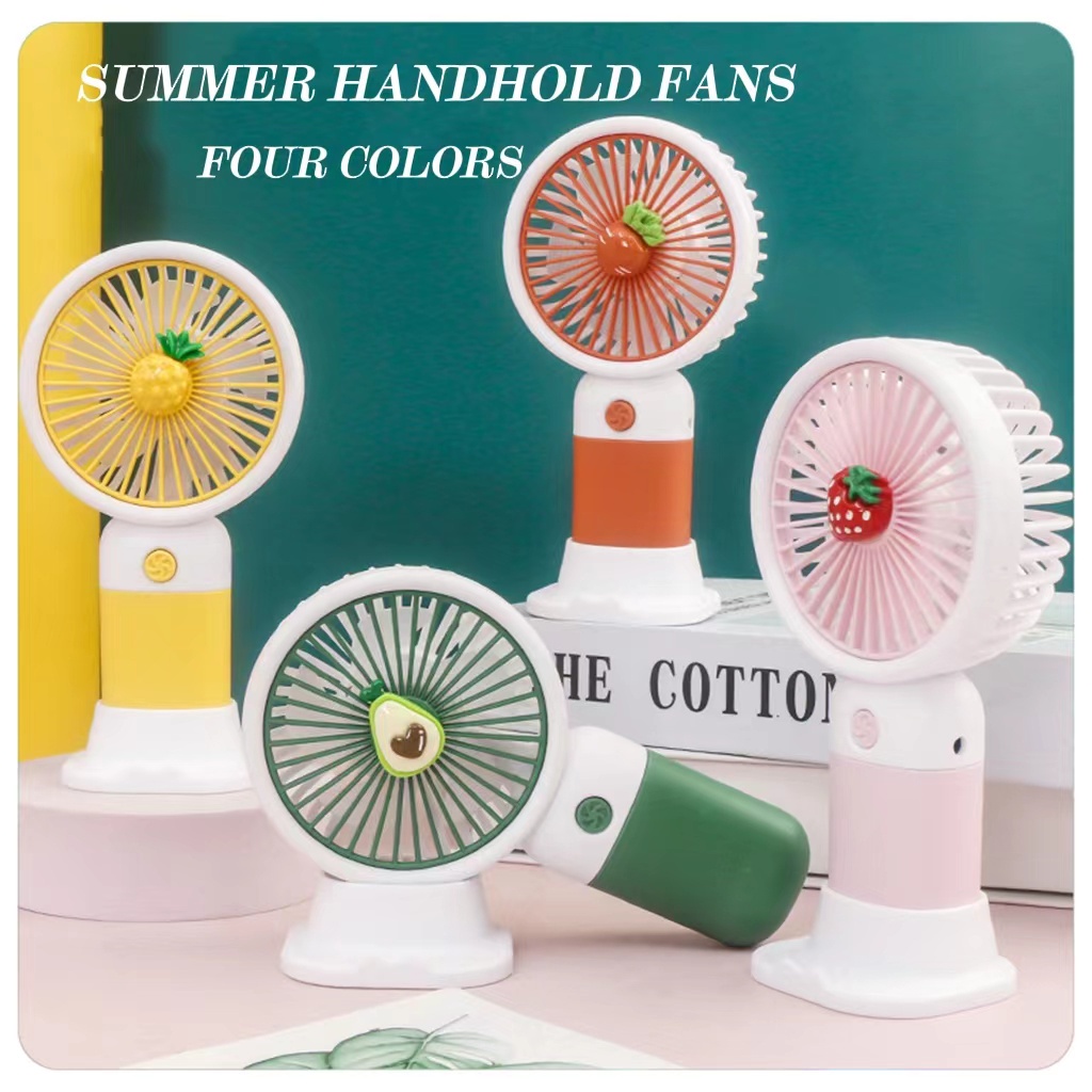 [COD] Kipas Angin Genggam Mini Portable Bentuk Buah Bahan Silikon Warna Permen Untuk Outdoor Mini Fan