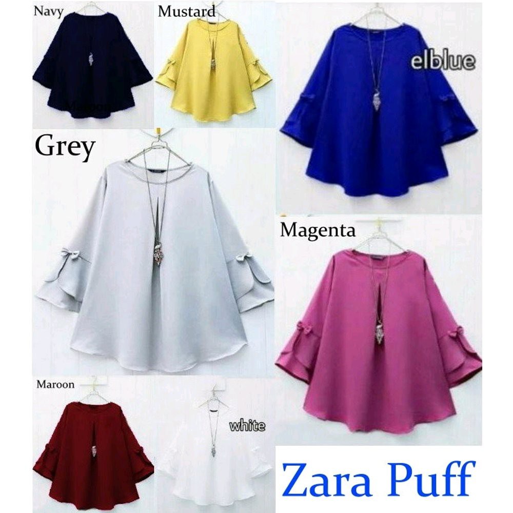 Zara Puff   Blouse Fashion Wanita   Fashion Muslim Kekinian   Dress Murah Wanita