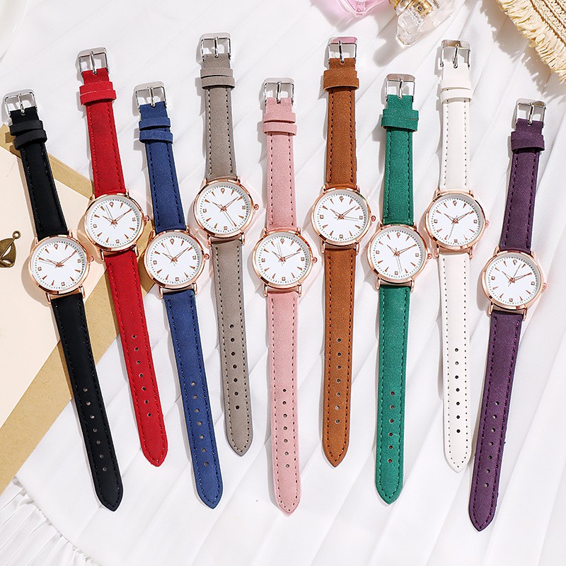 Jam Tangan Wanita Strap Pu Leather Analog / Jam Tangan Casual Wanita Analog Quartz