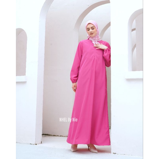 NHEL Athaya Set (include Scarf) / abaya fuschia / dress fuschia / gamis fuschia / abaya set