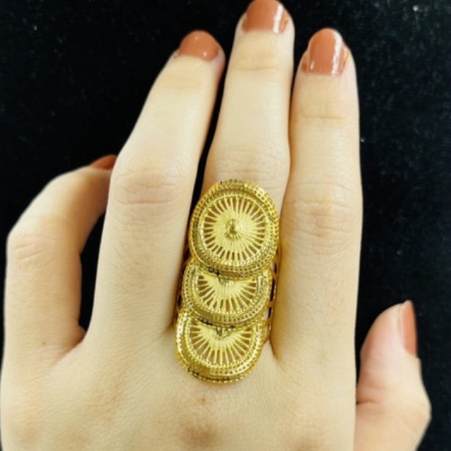 Cincin emas asli 16K & 20K model parabola uk 17 setengah
