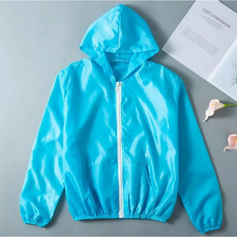 Jaket Wanita Trend Korea Anti UV Parasut Semi Transparan Woman Summer Sport Olahraga Casual Jacket-Tosca