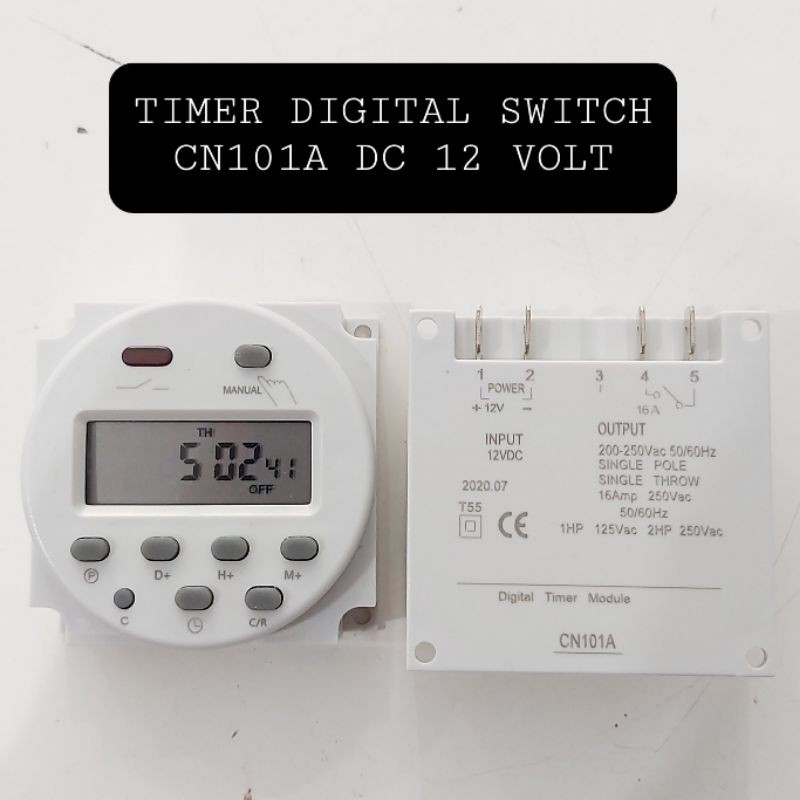 TIMER DIGITAL SWITCH 12 VOLT DC UNTUK WALET PENETAS TELUR