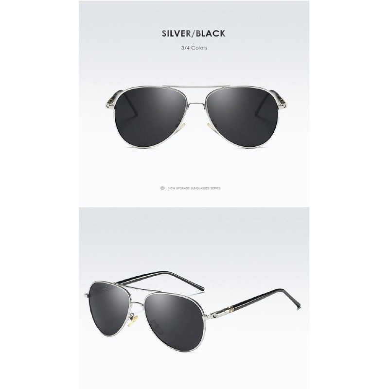 (YUZHU) Bayar di Tempat Terpolarisasi Kacamata Hitam Wanita/Pria Aviator Besi Frame Sunglasses