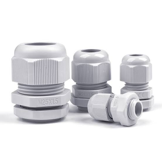 pvc cable gland m20 kabel gland m20 x 1.5 plastik - Putih