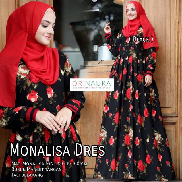 Gamis Motif Monalisa Dress Original Naura