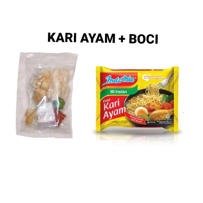 

-G360- Paket Kari Ayam + BOCI Baso Aci Asli Khas Garut Gurih Pedas Enak Asli Indonesia Indomie Kari Ayam Indofood Paket Kari Ayam + Boci Baso Aci - Bayar Ditempat - COD