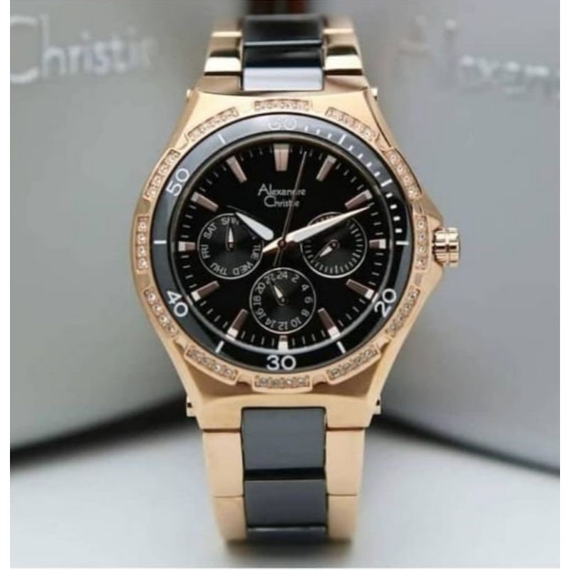 Jam tangan wanita Alexandre Christie AC2294 keramik original