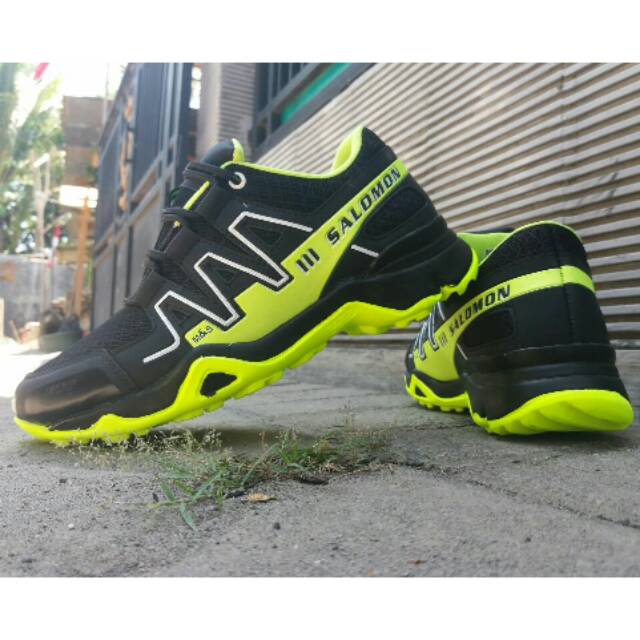 GRATIS ONGKIR-SEPATU SPORT SALOMON 3-HIJAU STABILO