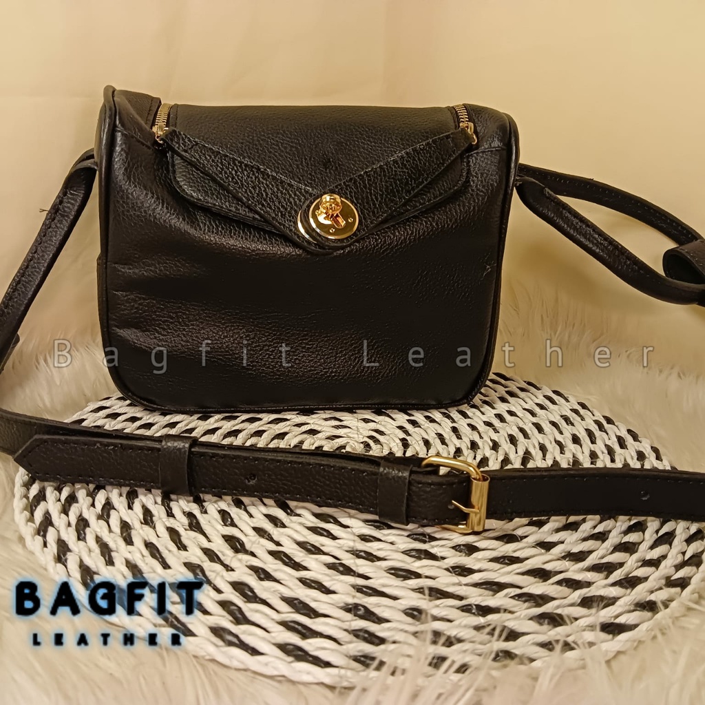 [SIZE L] Tas Kulit Sapi Asli Selempang Wanita / Tas Papirut Garut