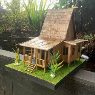 Prakarya Miniatur Rumah Adat Indonesia dari Stik Es Krim ...