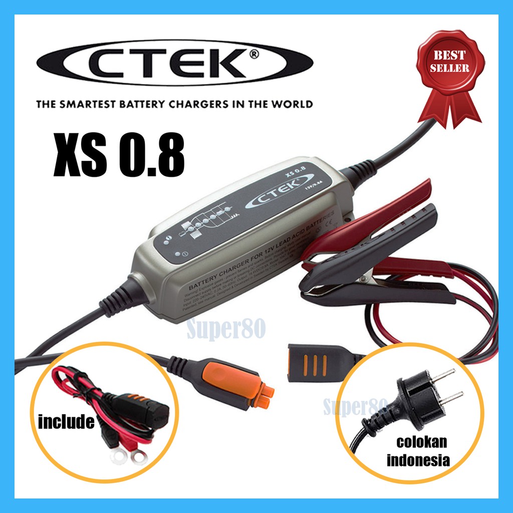 CTEK XS 0.8 Smart Motorcycle Battery Charger XS0.8 EU Cas Aki Accu Motor