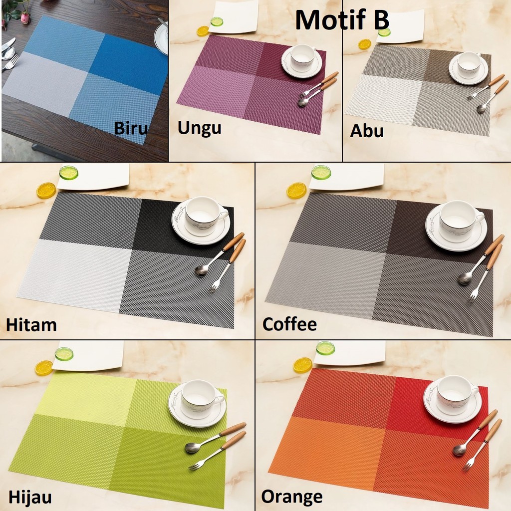 Tatakan Piring 45 x 30cm Elegan PVC / Table Mat