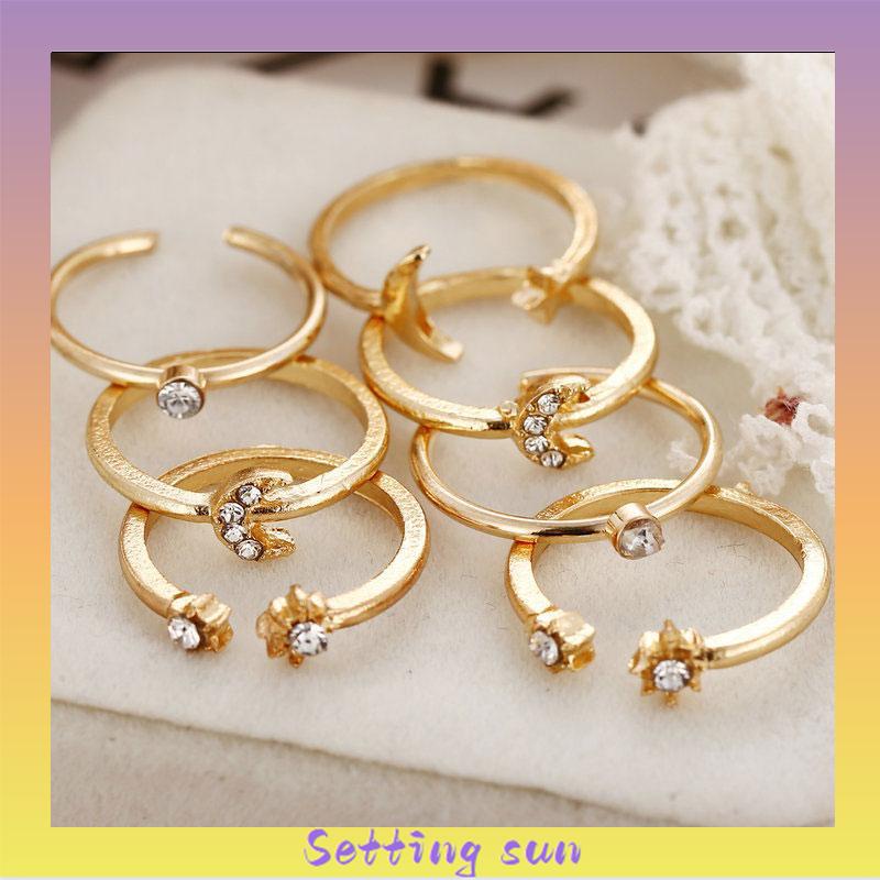 2022 Baru Fashion Cincin Set Klasik Cincin Susun Set Aksesoris Perhiasan Wanita TN