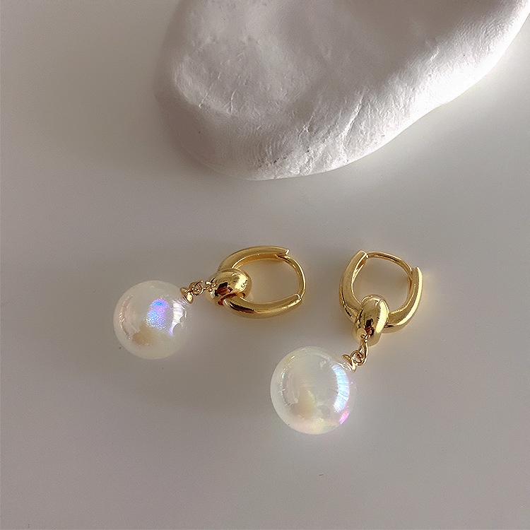 2022 Anting Tusuk Lapis Emas 14K Desain Mermaid Hias Mutiara Zircon Untuk Wanita