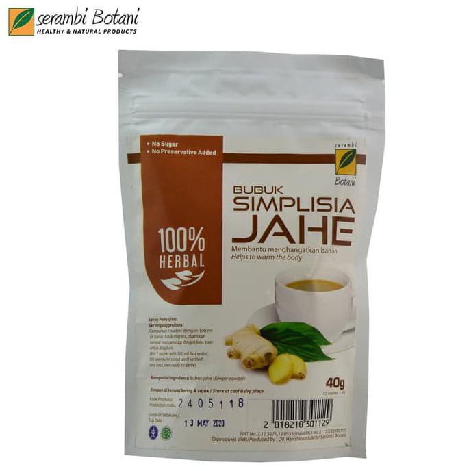 

Diskon Makanan Serambi Botani Simplisia Jahe Bubuk Asli Tanpa Gula 40gr