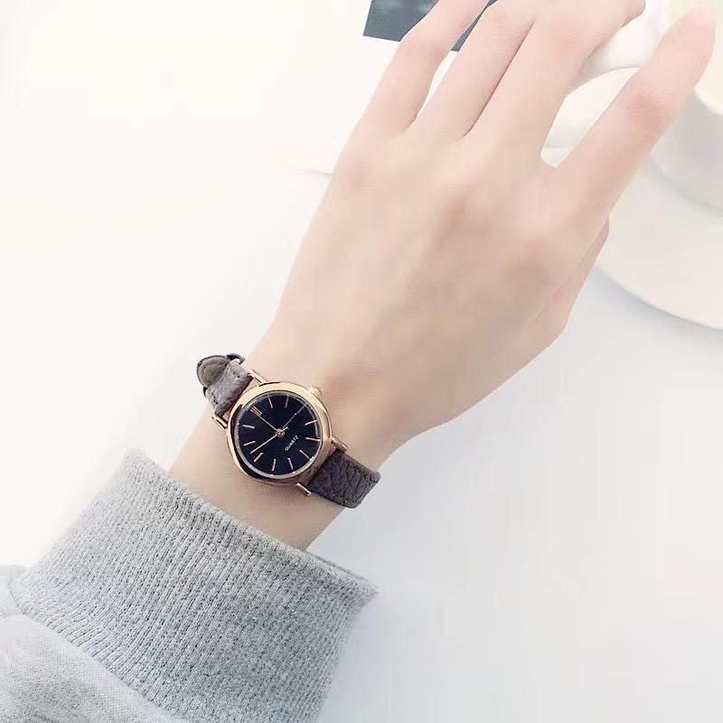 BAJ Jam Tangan Quartz Strap PU Analog Casual Gaya Retro Wanita Persegi Watch Korean Fashion RM026