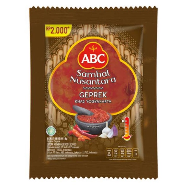 

ABC SAMBAL NUSANTARA 10X18 GRAM