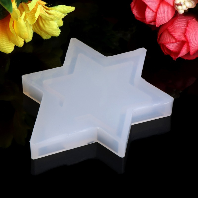 Glitter Transparent Silicone Pendant Mould Resin Star DIY Jewelry Making Tool Fondant Cake