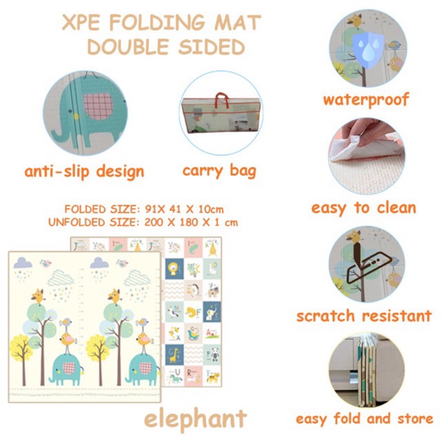 Right Start XPE Folding Mat Double Sided Karpet Lipat Anak