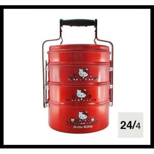 Ready - Rantang Susun 4 Maspion Hello Kitty Aluminium Red Besar 24Cm