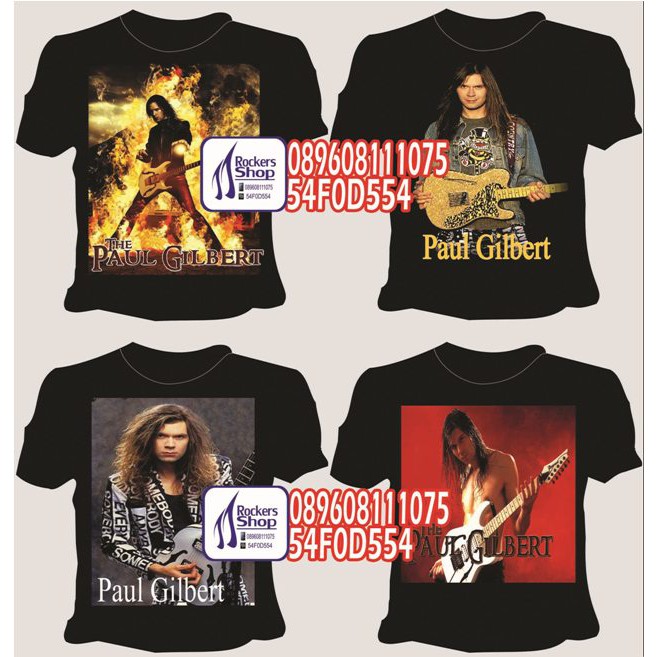 KAOS PAUL GILBERT GITARIS MR. BIG IBANEZ CLINIC GUITARIST ROCK GITAR