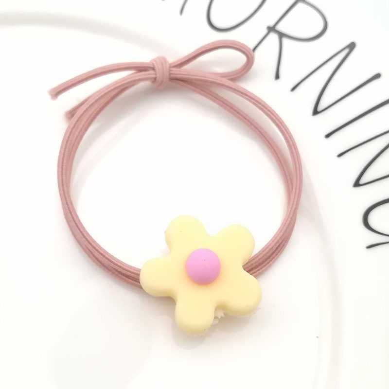 MURMURE.ID | IKAT RAMBUT IMPORT ALA KOREA MOTIF BUNGA DAISY AKSESORIS KARET RAMBUT WANITA  HA054-BULAT - PINK