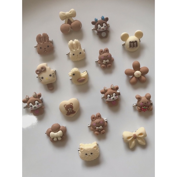 Bros imut per pcs / bros dagu mini / bros clay / bros mini / bros karakter / bros cantik-Clay nude