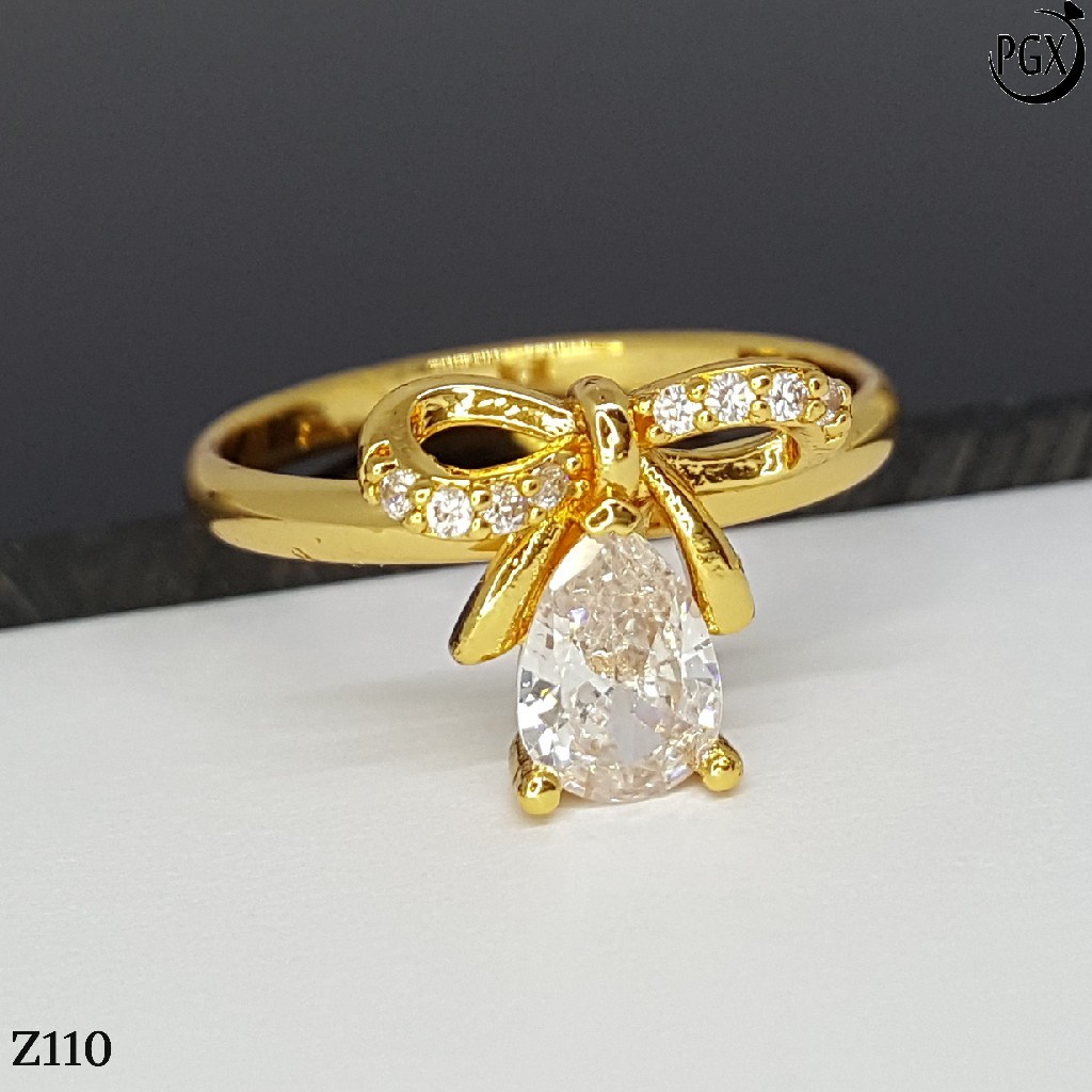 PGX Cincin Xuping Wanita Lapis Emas Aksesoris Perhiasan Fashion Premium - Z110