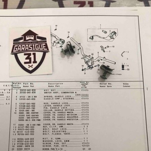 Baut batok kepala honda astrea grand legenda impressa supra original