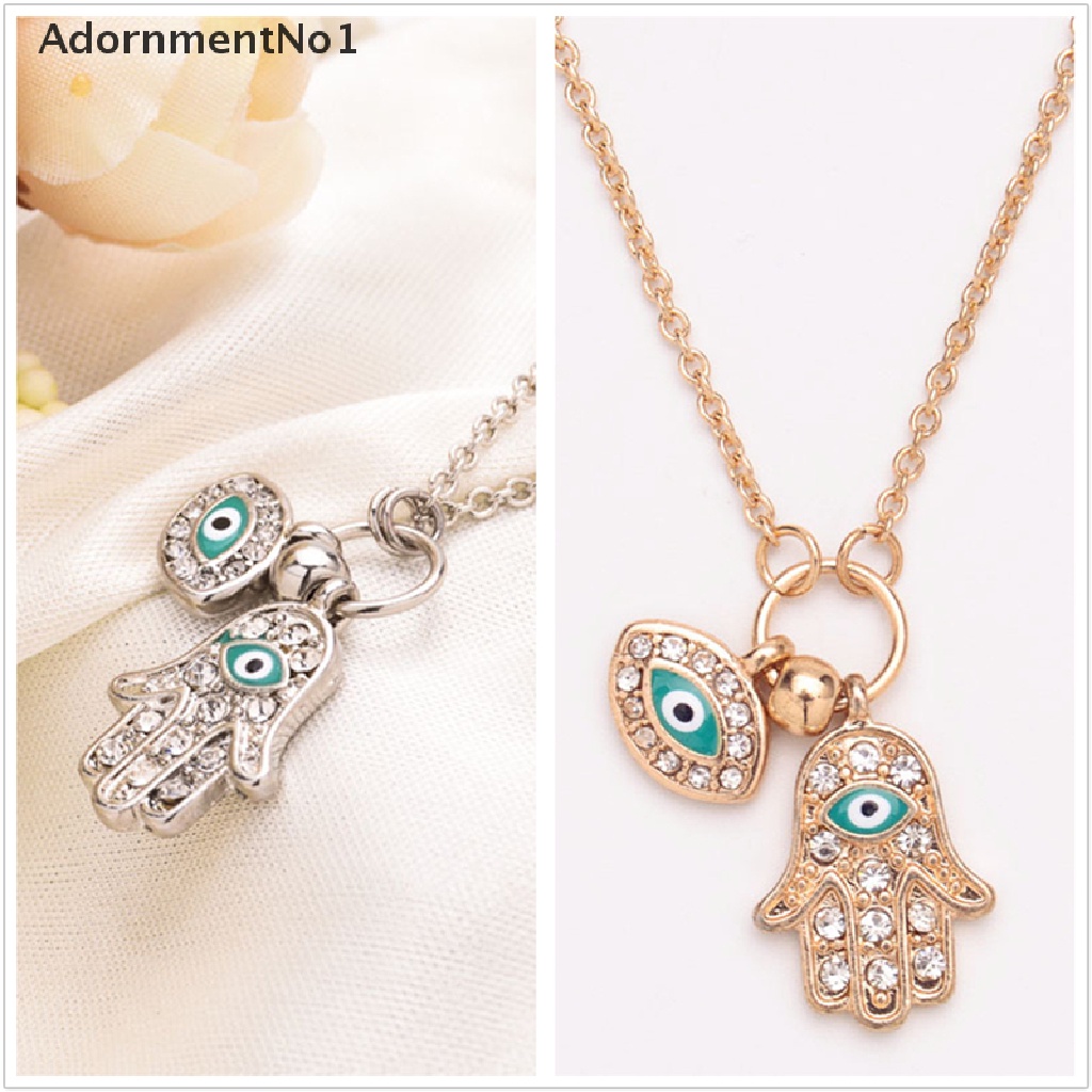 (AdornmentNo1) Kalung Rantai Dengan Liontin Tangan Fatima Hamsa Untuk Wanita