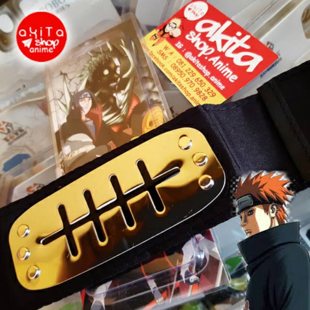 Headband Ikat Kepala Model Anime Naruto Pain Akatsuki