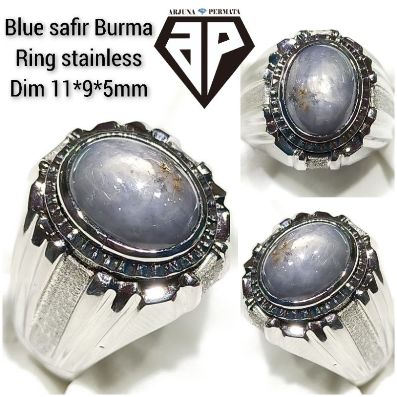 cincin batu sapphire permata blue safir burma