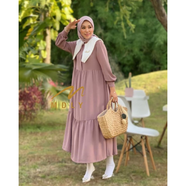 GAMIS WANITA TRENDY TERBARU MAURA MIDI DRESS BY MDLY